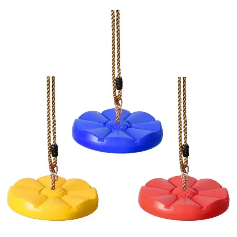 Columpio de disco para niños al aire libre |   Servicio pesado con plataformas Asiento redondo Fácil juego de bricolaje Adición Diseño resistente Regalos divertidos para niños