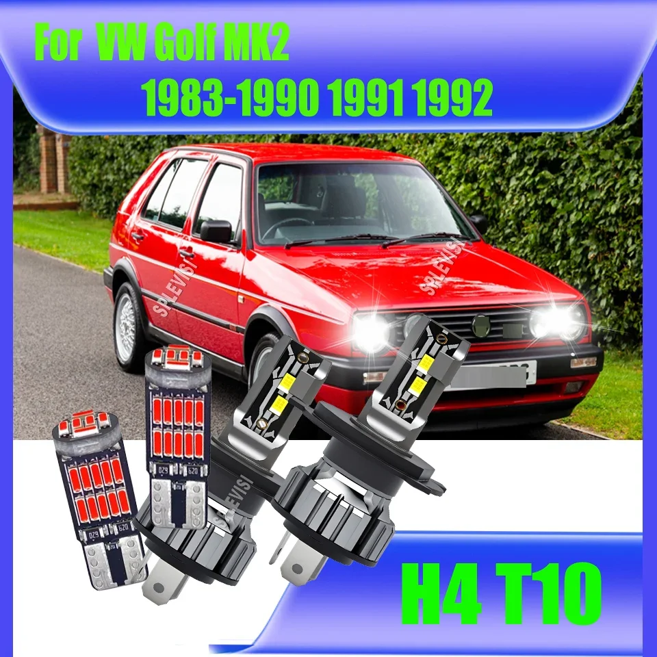 LED Bulbs Headlight Auto Diode Lamps Turbo Fanless 6000K 12V For VW Golf MK2 1983 1984 1985 1986 1987 1988 1989 1990 1991 1992