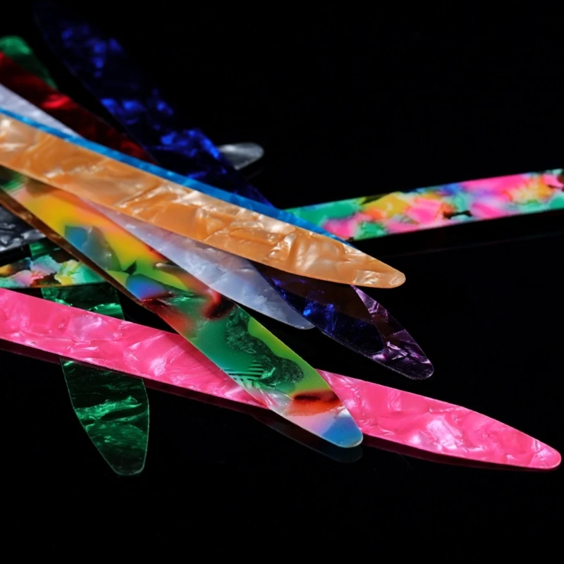12 Pcs Light Weight Celluloid Oud Picks Long Strips Design Colorful Glossy for Oud Beginners to Alleviate Playing