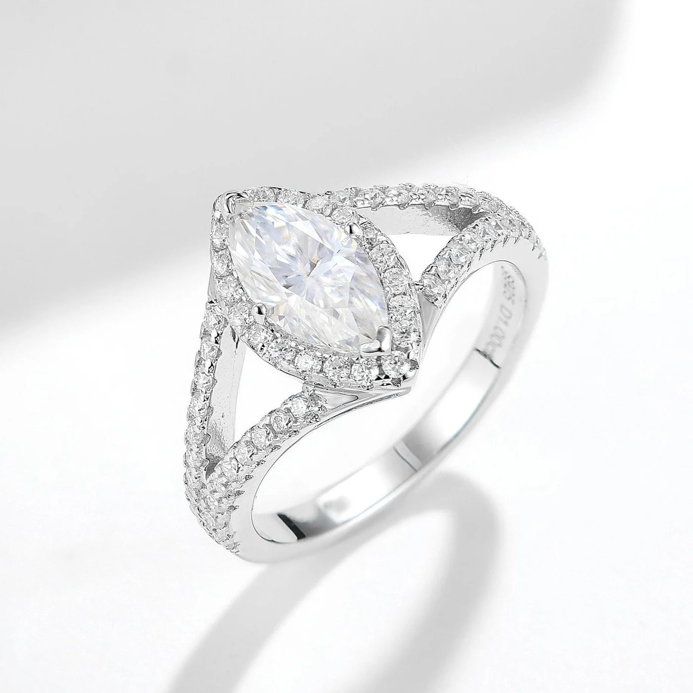 CEICI 1CT 5X10MM Marquis Cut Full Moissanite Wedding Rings S925 Silver 18K Gold Plated for Women Engagement Party Jewelry
