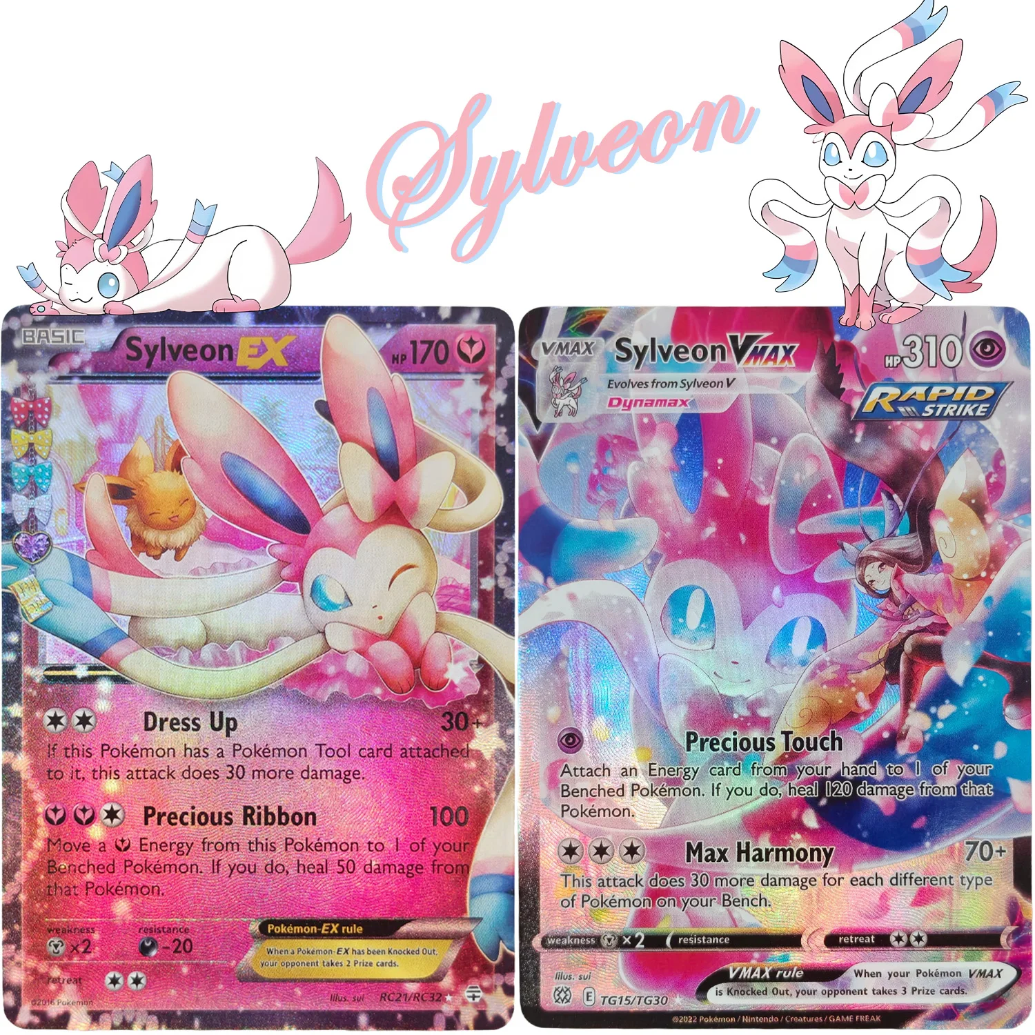 Selbstgemachter Proxy Englisch Umbreon Sylveon Vmax EX TG23 TG15 RC6 RC21 Spiel-Hobby-Sammlung Flash-Karte Spielzeug