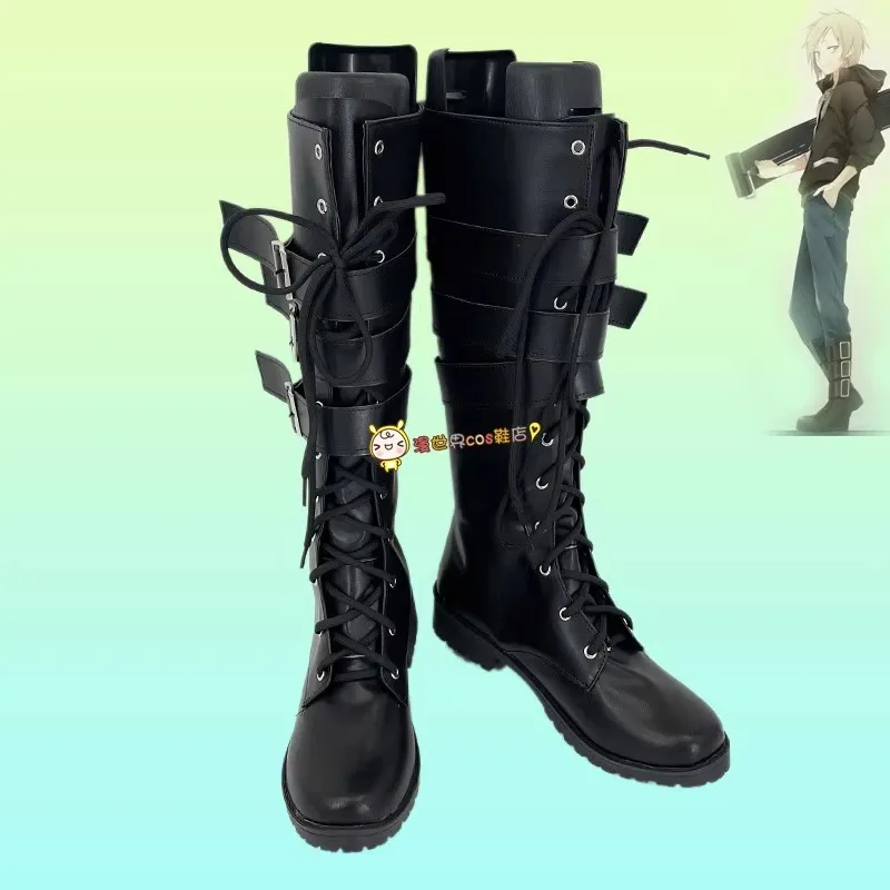 

Kagerou Project Kano Shuuya Cosplay Costume Shoes Handmade Faux Leather Boots