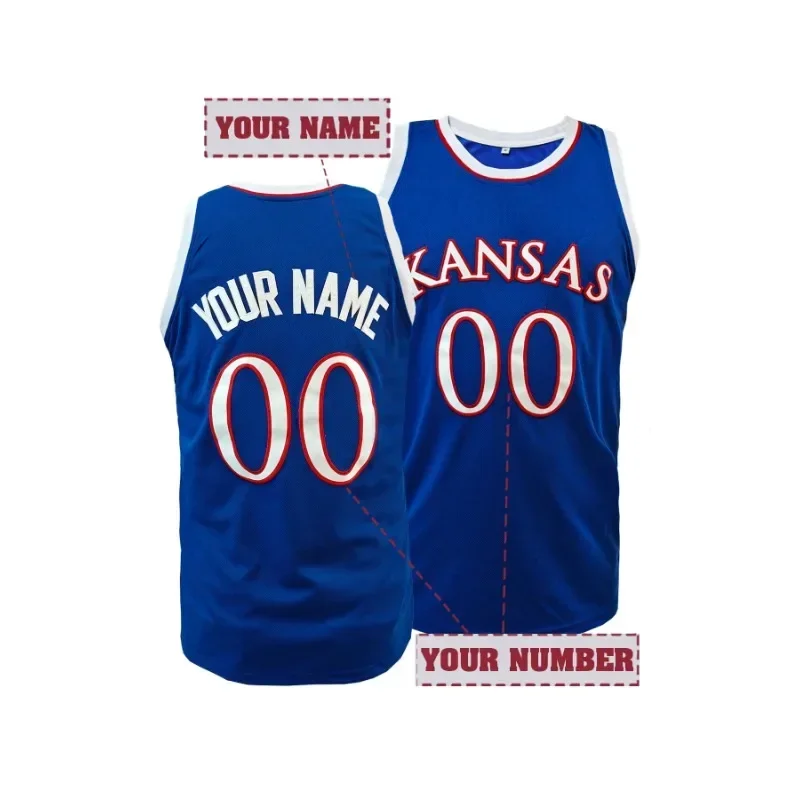 

Баскетбольная майка KANSANSANS с прошивкой на заказ для мужчин и женщин, персонализированный быстросохнущий жилет, майки «Сделай сам»