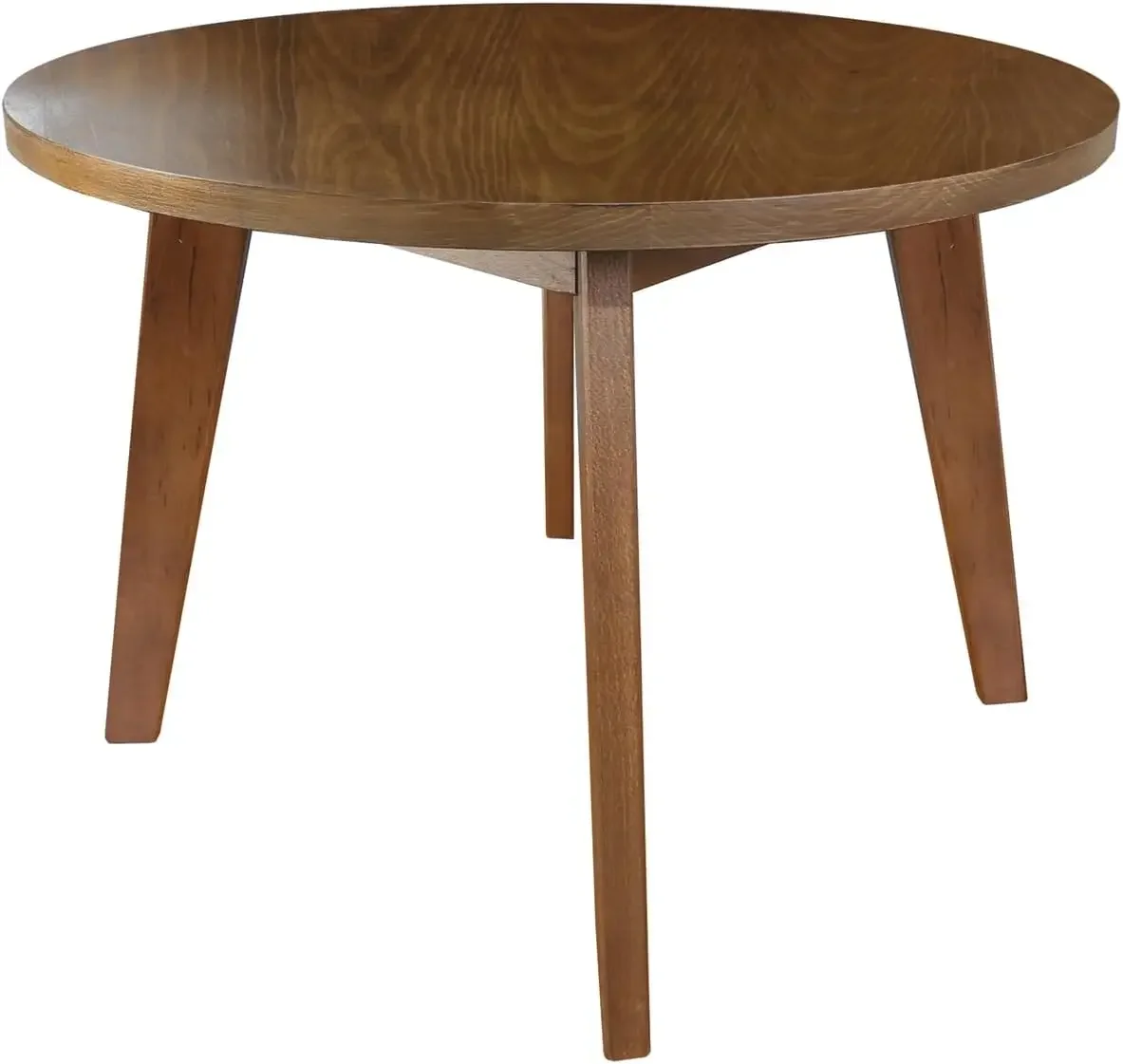 Genuine 100% Hardwood Round Coffee Table - Hand-Wiped Walnut