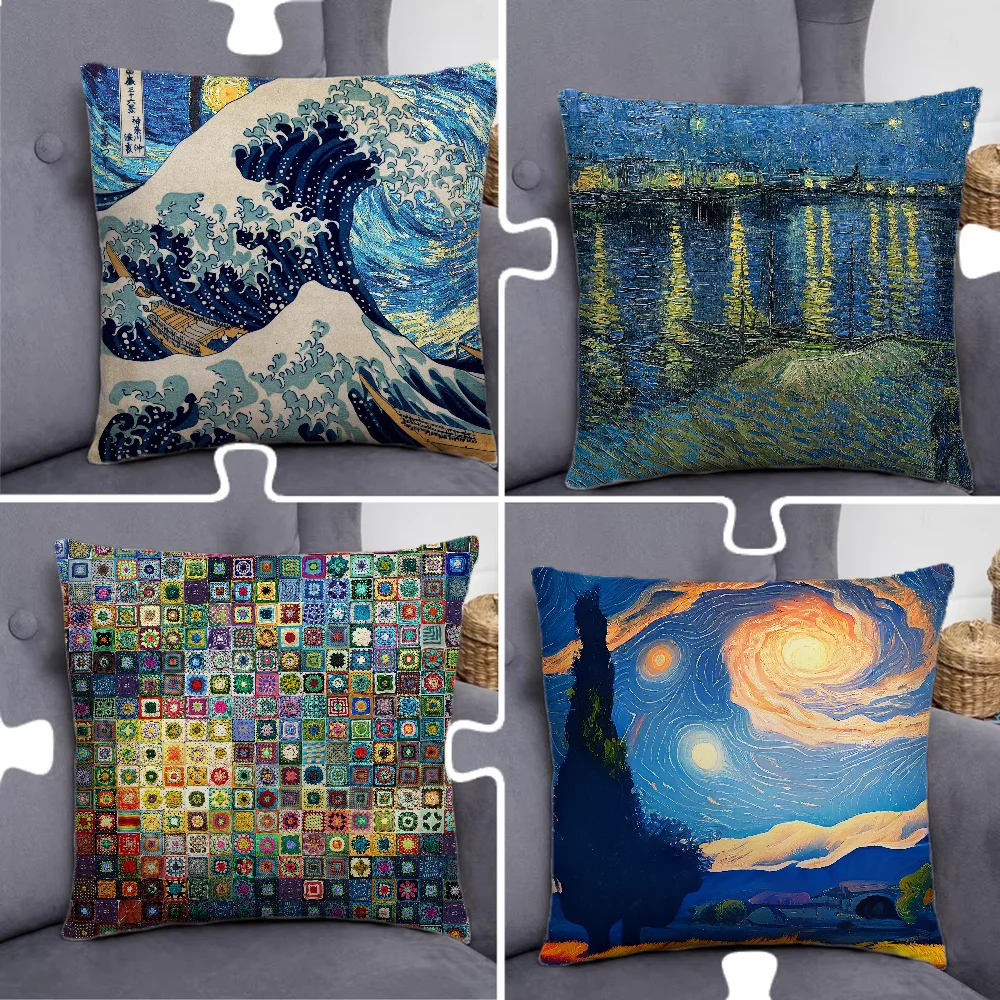 

Van Gogh Pillow Case Pillowcase Home Sofa Cushions Car Cushions Pillowcover Office Pillowshell Pillow