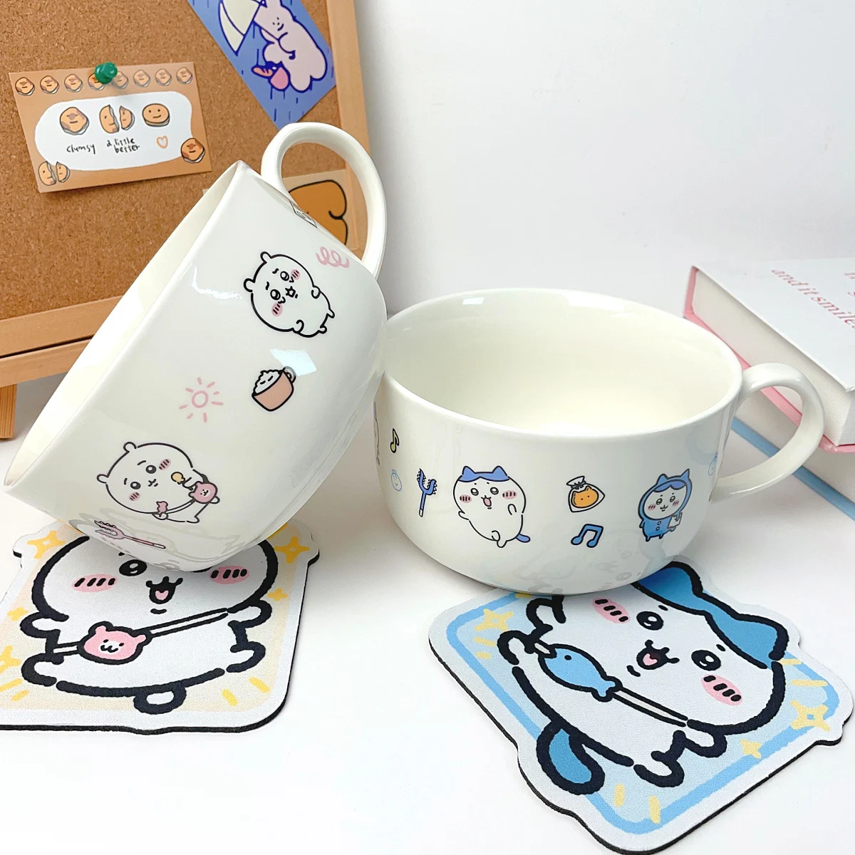 Chiikawa Hachiware Usagi birthday gift cute ceramic instant noodles bowl with handle