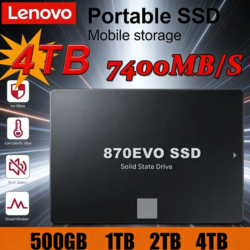 

Lenovo Solid State Disk SSD 870 EVO 1TB2TB4TB Internal HDD Hard Drive Sata3 2.5 Inch For Laptop Microcomputer Desktop