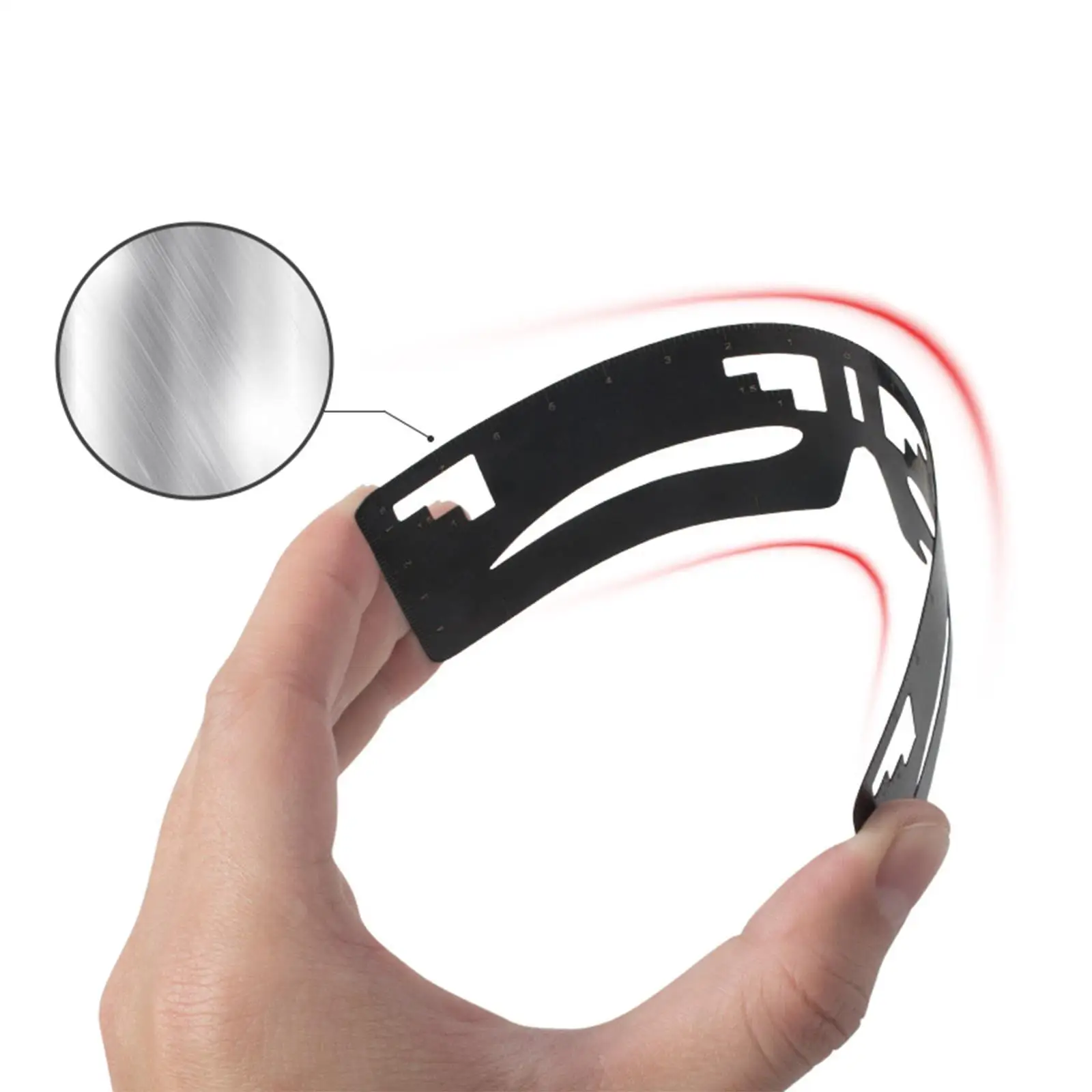 Kit de plantilla de regla de cejas de acero inoxidable ajustable para artistas de maquillaje y herramienta de diseño de cejas para principiantes