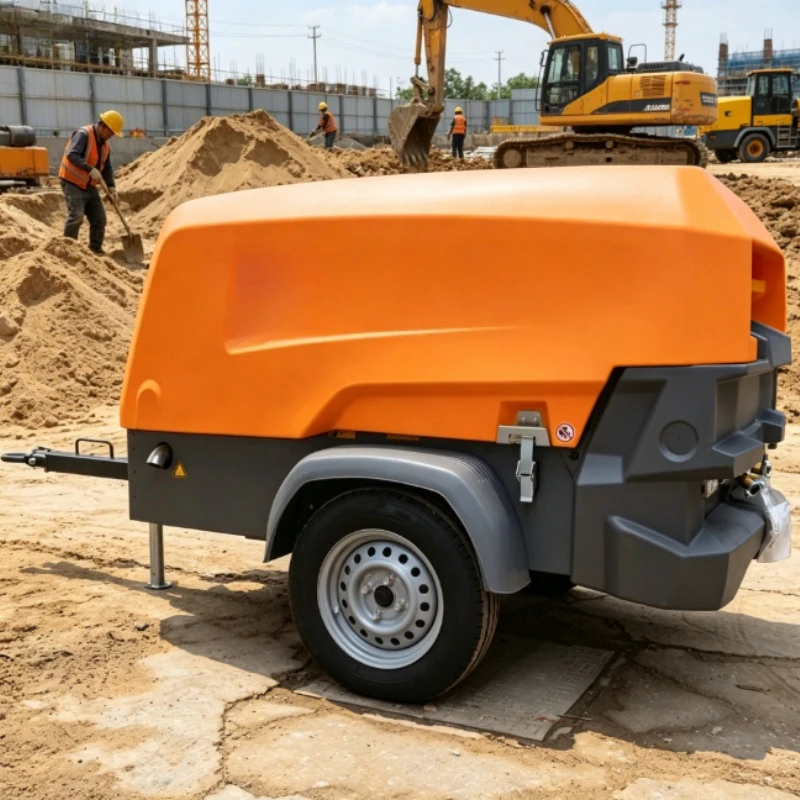 Customized Air Compressor Mobile Portable Diesel Screw Industrial Air Compressor for Construction
