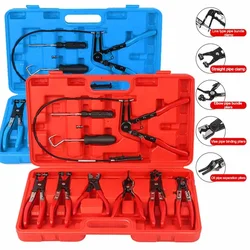 Car Clamp Pliers Set Straight Throat Type Car Water Pipe Clamp Pliers Bundle Clamp Hose Throat Oil Pipe Swivel Jaw Tool Remover