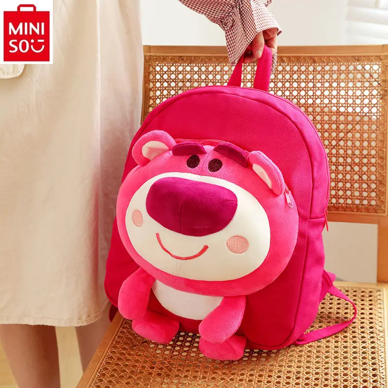 MINISO-Disney fraise ours étudiant SR, simple, doux, polyvalent, mode enfants