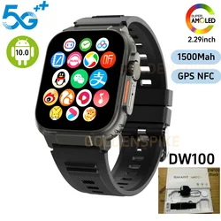 Goldenspike 4G/5G LTE Android Smartwatch DW100 Smart Watch With 2.29inch Amoled Large Screen 1500Mah Battery 800W Rotary Camera