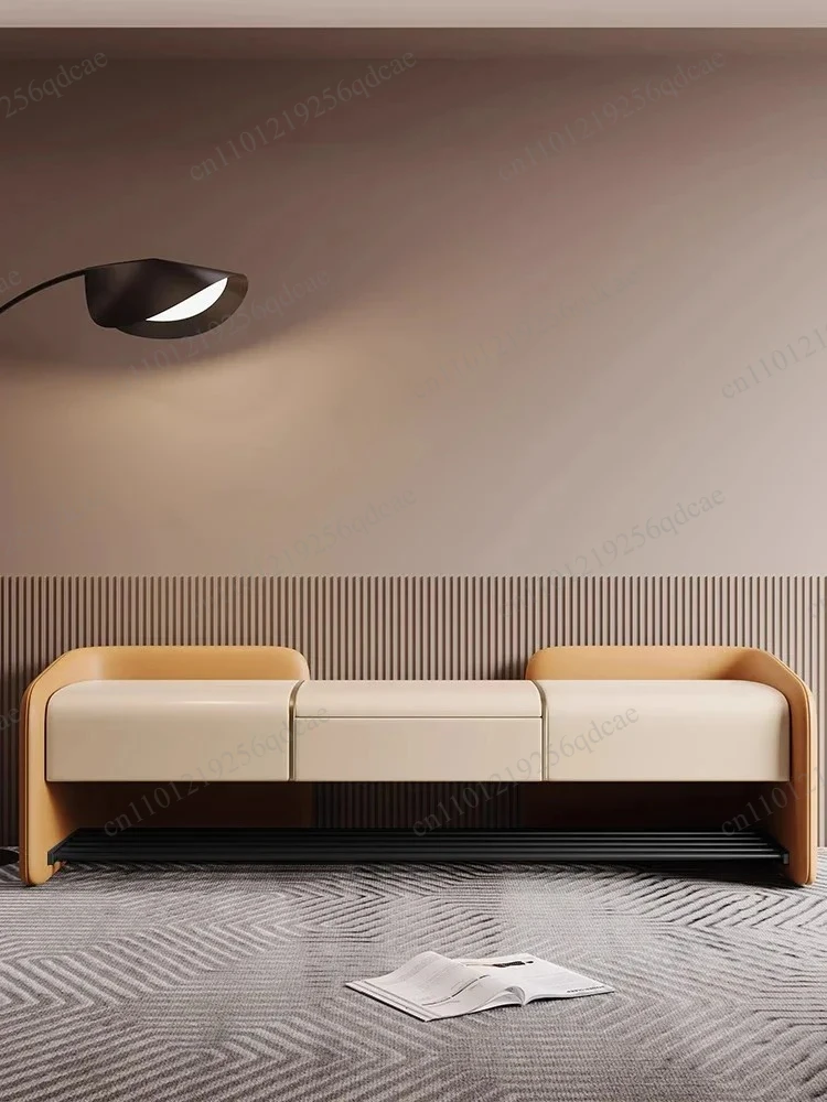 High-end villa home shoe change stool home door shoe cabinet can sit sofa stool storage stool long storage shoe rack