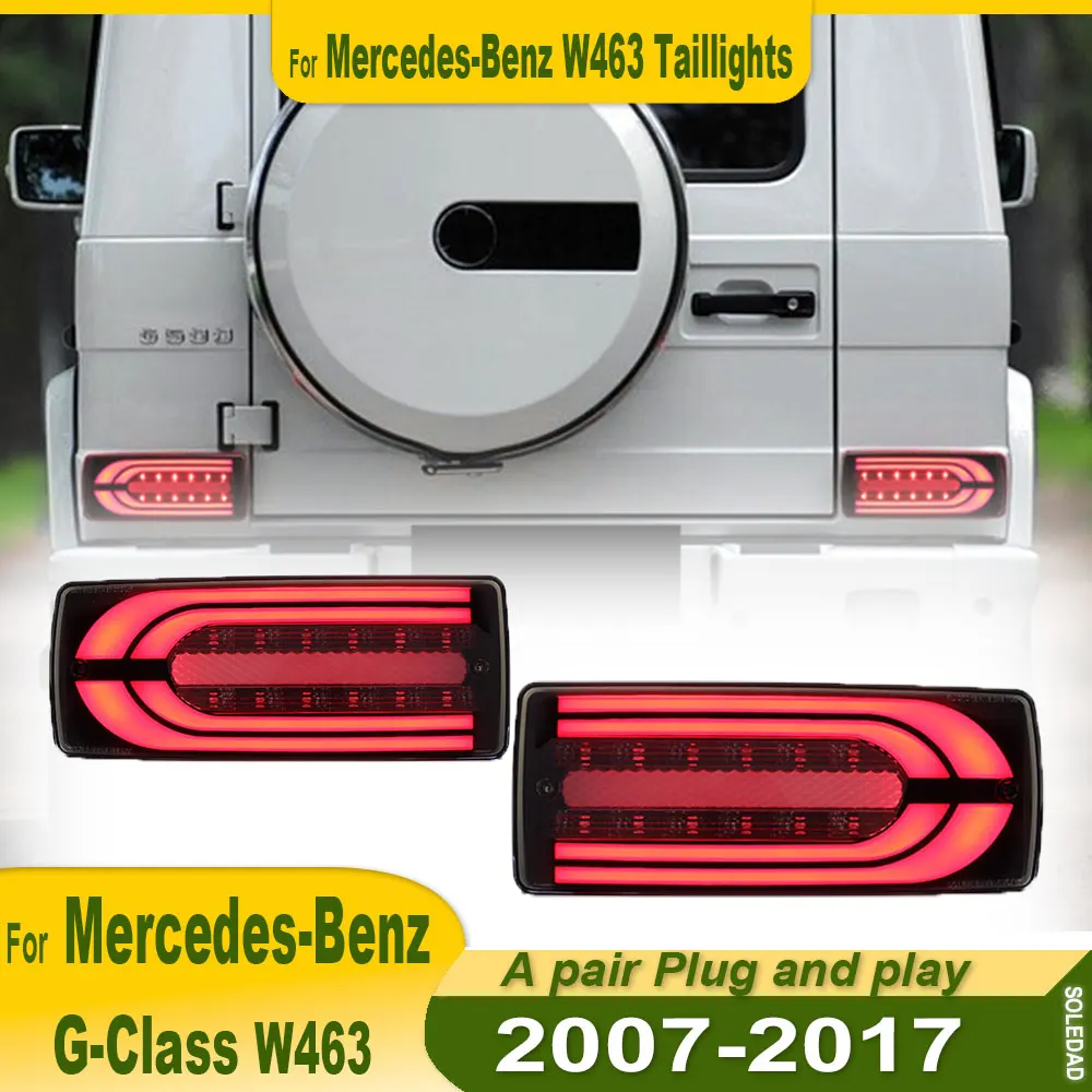 2PCS Taillights for Mercedes-Benz G Class W463 G55 G350 G500 G63 Taillights 2007-2018 LED DRL Dynamic Turn Signal Lamp Assembly