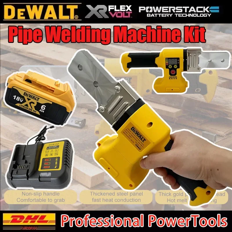 Dewalt Electric Fuser Fuse Splicer Pipe Welding Machine Cordless Fuser PPR PE Soldering Iron PP Heating Hot Melt With Charger