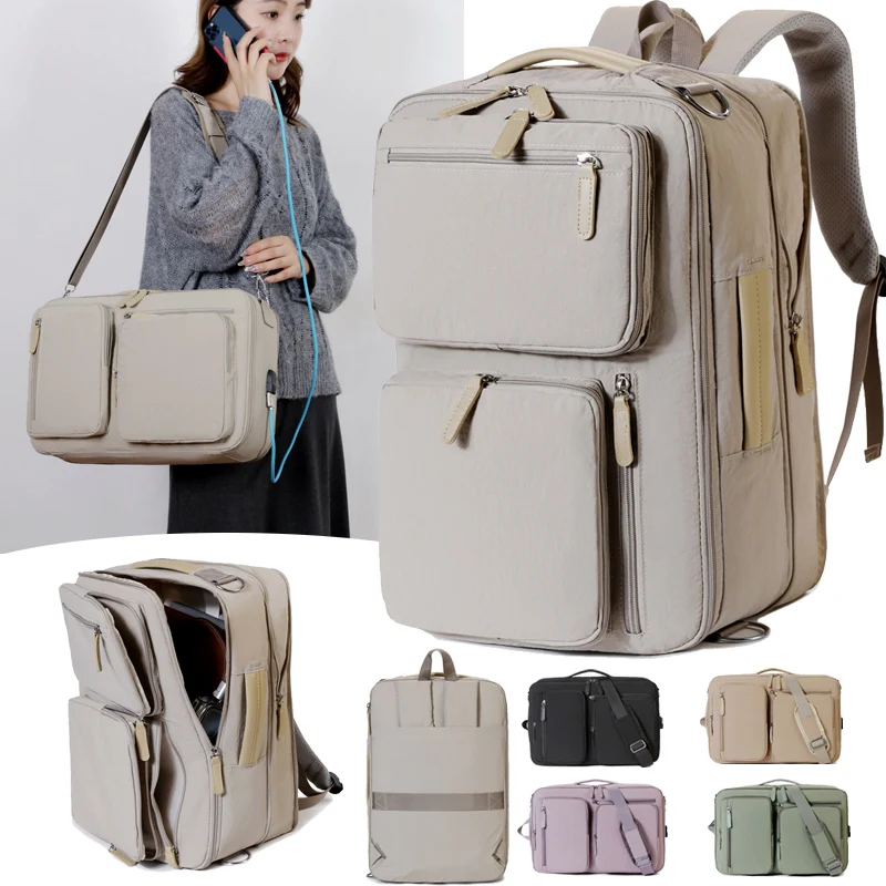 الحد الأدنى النايلون للجنسين حقيبة السفر سعة كبيرة مريحة USB كمبيوتر محمول للأعمال على ظهره الجافة / الرطبة فصل عارضة Backpac #1