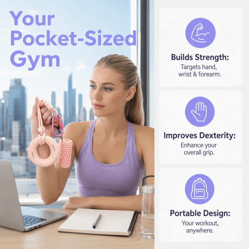 Silicone 10-60LB Hand Grip Keychain Wrist Strength Portable Grip Strength Trainer Pendant Double Power Grip Finger Correctors