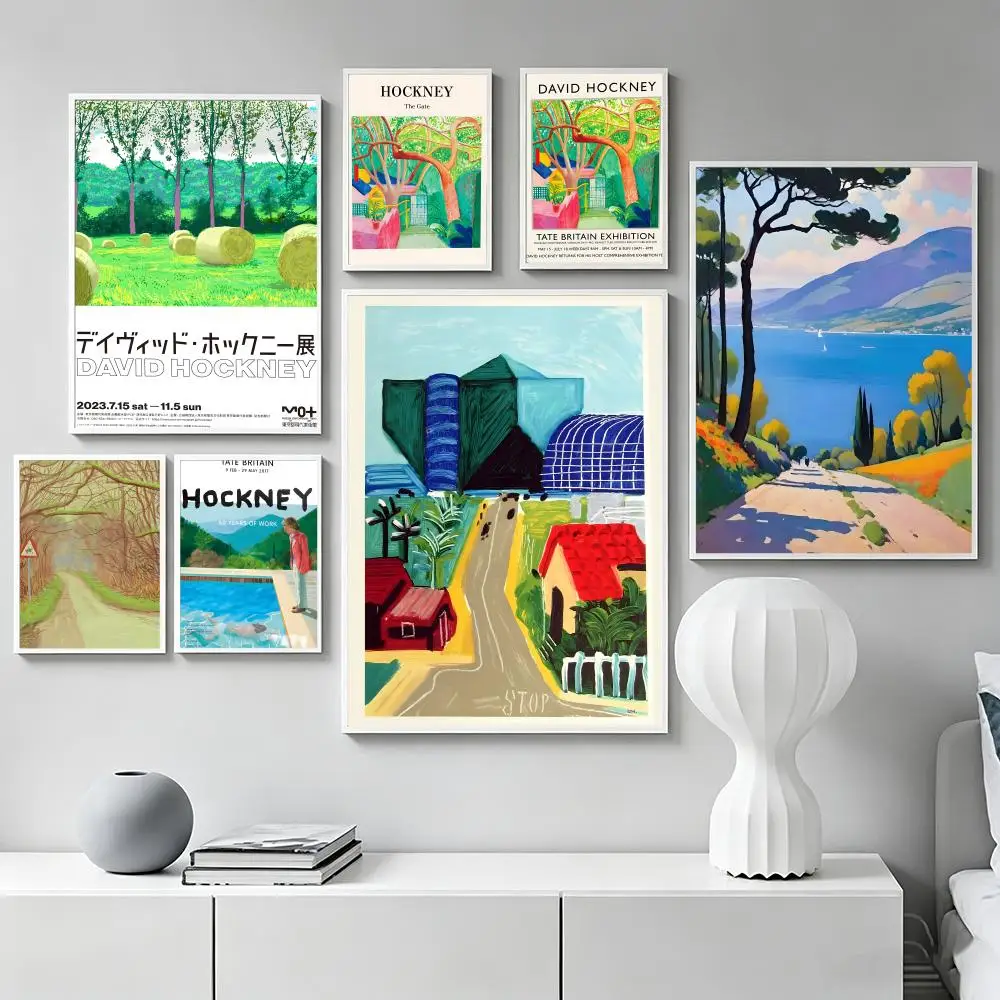 Artist D-David Hockney Poster Premium Art Wall Decor, Simple Ornament for Living and Leisure Areas