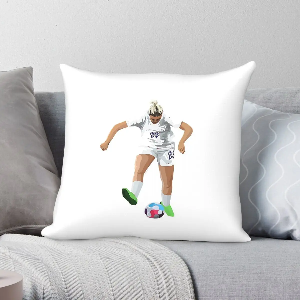 Alessia Russo Backheel Goal Square Pillowcase Polyester Linen Velvet Creative Zip Decorative Throw Pillow Case Car Cushion 45x45