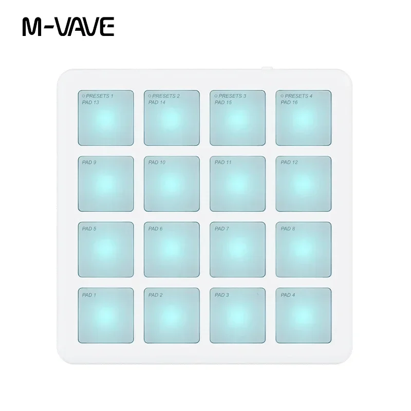 M-VAVE SK-16 SMC-PAD Wireless MIDI Controller Pocket Pad USB-C Interface Portable Design Suitable Percussion Instrument Part