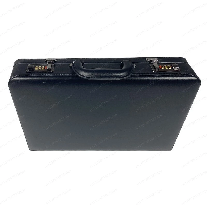Retro men's briefcase, portable business storage bag, information storage box, ticket payment, password box, box.