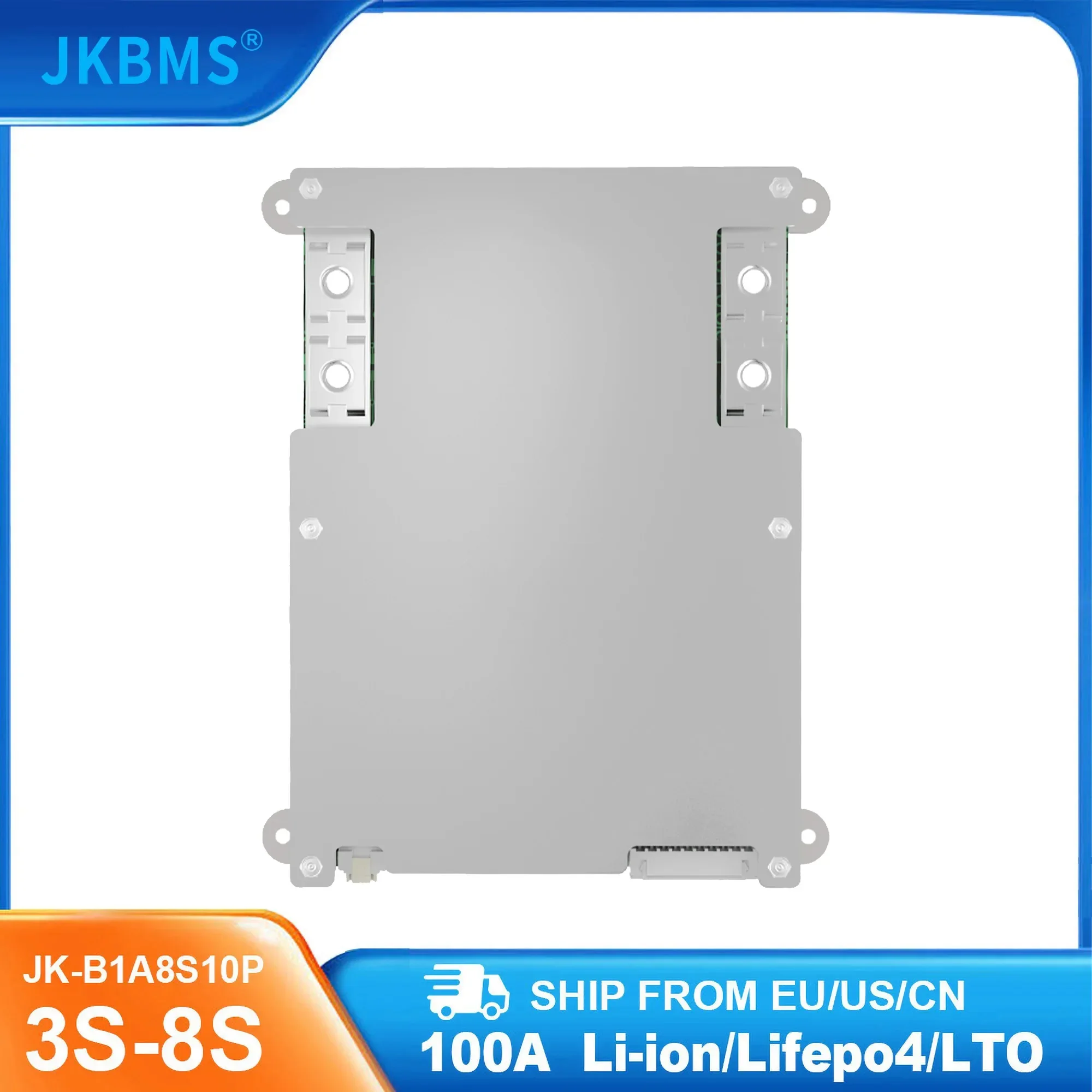 JKBMS B1A8S10P bms 4S 5S 6S 7S 8S 12V 24V BATTERY WITH 1A ACTIVE BALANCE  bms lifepo4