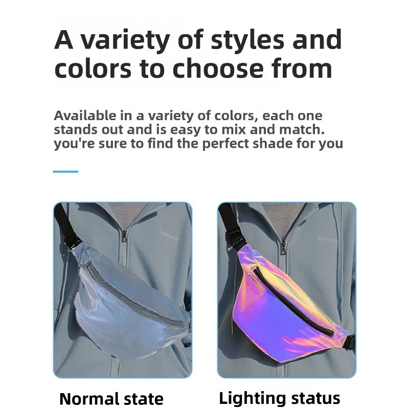 حقيبة كروس عاكسة متعددة الأغراض رياضية حبال ركوب الدراجات في الهواء الطلق ركاب الكتف الصدر الخصر على ظهره للجنسين عادية