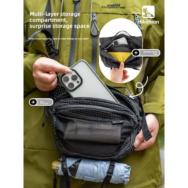 Tactical Chest Bag Lightweight Waterproof Multifunctional Hiking Waist PackOutdoor Camping Travel Crossbody Sling for