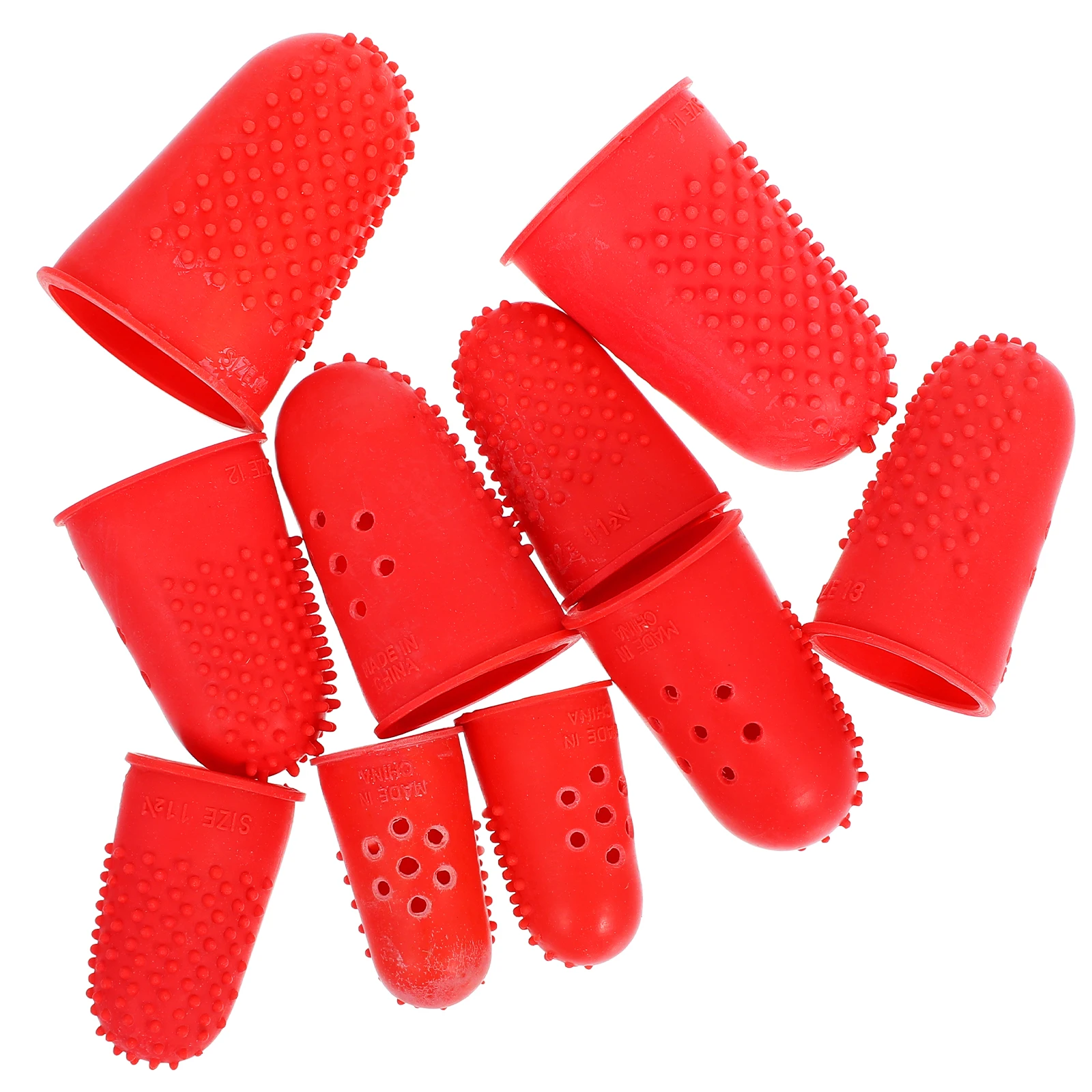 

10 Pcs Non-slip Finger Cots Counting Ring Covers Rubber Fingers Tip Sleeves Protective Breathable Durable Comfortable Versatile
