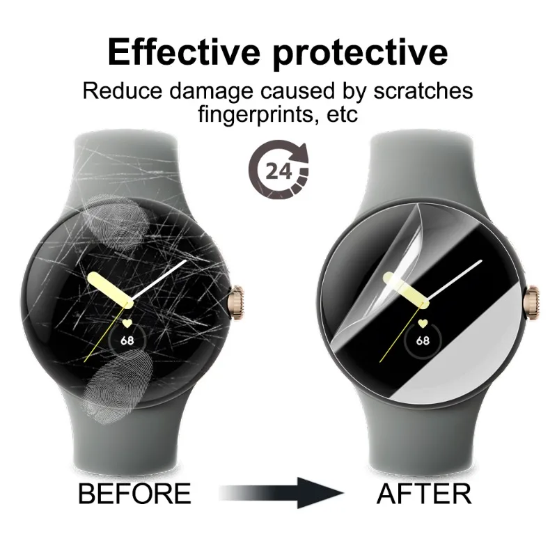 1-10PCS Soft Screen Protector For Google Pixel Watch 3 Anti-Scratch Soft TPU Hydrogel Film For Pixel Watch 3 Not Tempered Glass