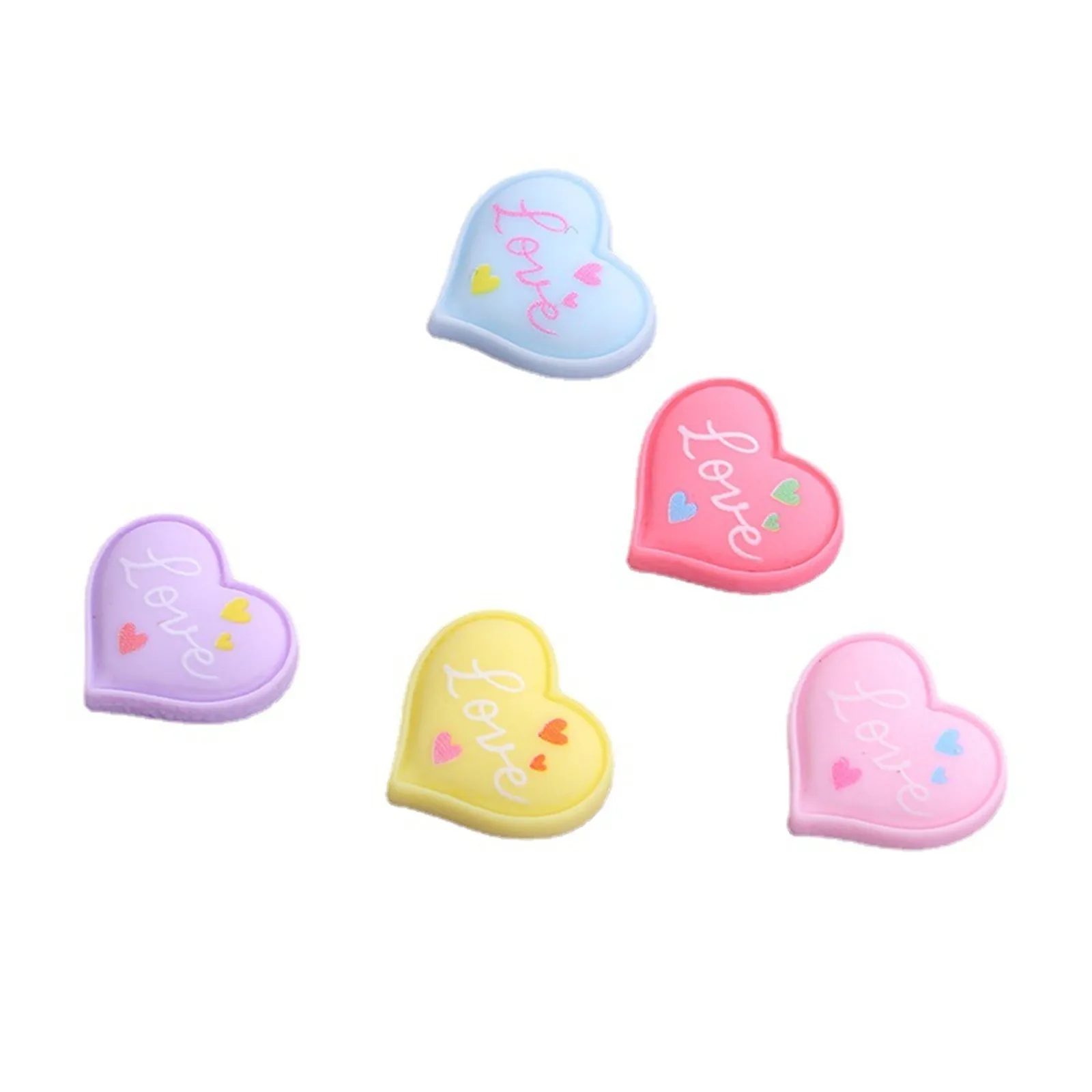 Mescolare 20 gioielli con retro piatto cabochon in resina Love per realizzare accessori fai da te per la decorazione di album