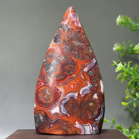 Natural Mexican Agate Mineral Specimen Free-Form Torch Meditation Witchcraft Treatment Energy Home Decoration Collection