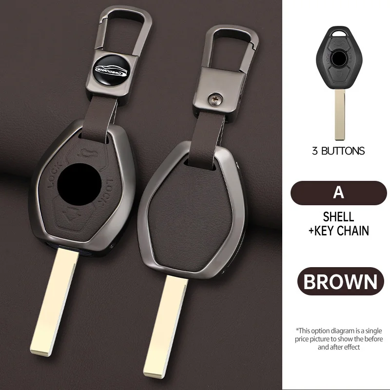 Car Key Case Cover Holder Chain For BMW 3 5 7 Series E38 E39 E46 E83 M5 325i X3 X5 Z3 Z4 Flip Key Protective Decorations