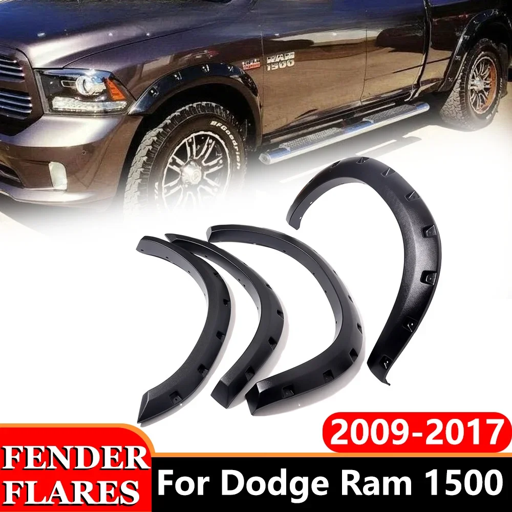 

4X4Rivet Bolt Fender Flares for DODGE RAM 1500 2009 2010 2011 2012 2013 2014 2015 2016 2017 Car Body Parts Wheel Arch Extensions