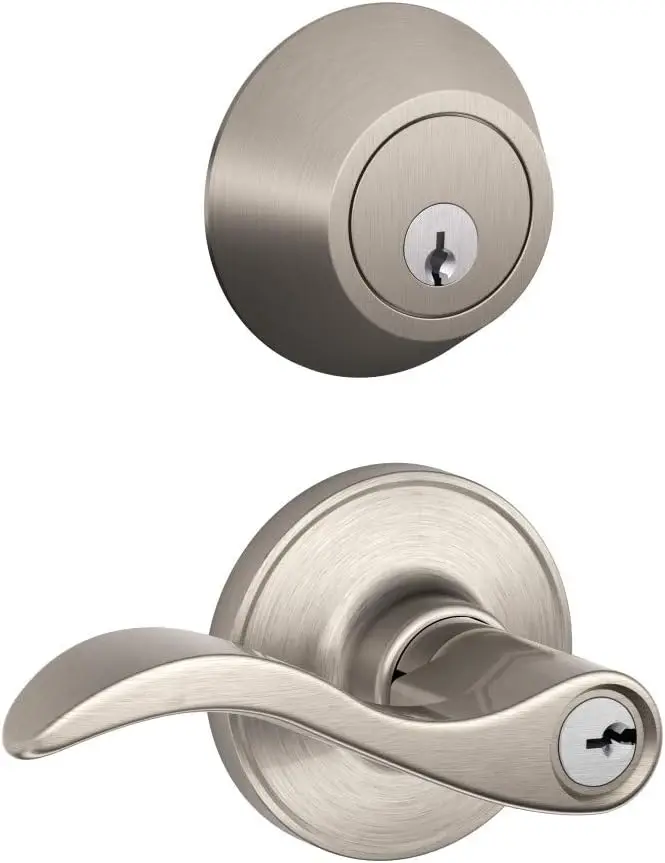 

Keyless Entry Lever with Deadbolt, Satin Nickel, Easy Installation for Standard Doors