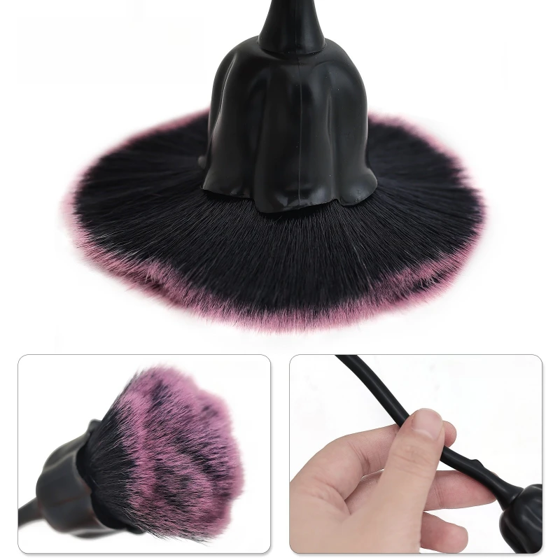 バラの形をしたソフトブラシマニキュア用ネイルダストブラシアクリル UV ジェルポリッシュパウダークリーニングネイルブラシ美容メイクブラシ