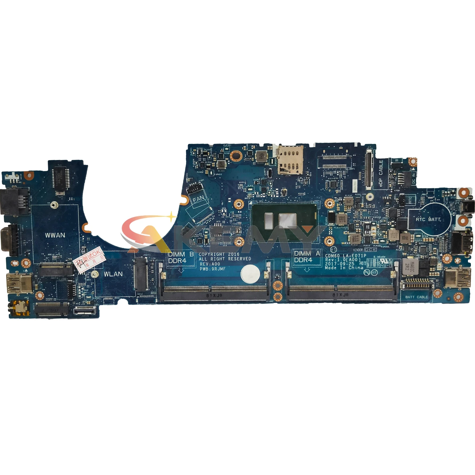 AKEMY LA-E071P Материнская плата для ноутбука Dell Latitude 5280 5290 04T711 03Y392 04X332 Материнская плата для ноутбука с процессором i3 i5 i7 7-го поколения