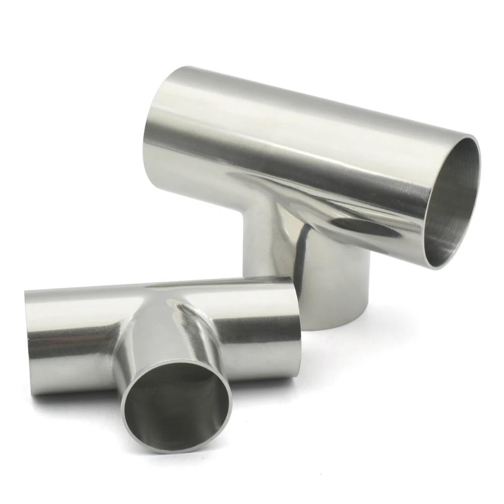 12.719/22/25/32/38/45/51mm-133mm Outer Diameter Butt Welded Tee Sanitary Fittings 304/316L Stainless Steel Food Grade Self-made