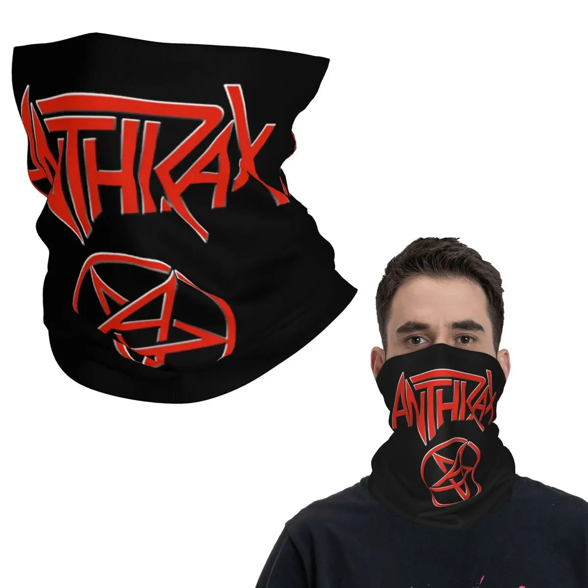 

Anthrax Music Band Logo Bandana Neck Cover Printed Wrap Scarf Multi-use Headwear Outdoor Sports Unisex Adult