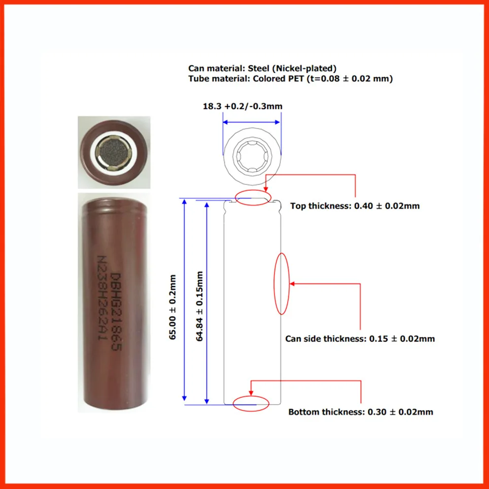 18650 Battery HG2 100% New Genuine 3000mAh 3.7V HG2-18650 Rechargeable Lithium Battery for Battery Packs, Screwdriver