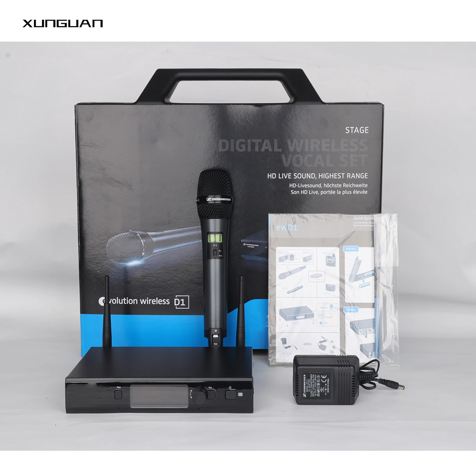 

EWD1Хорошее качество, настоящая разнообразия, 1-канальный беспроводной ручной микрофон, один на один для конференций/пения/сцены