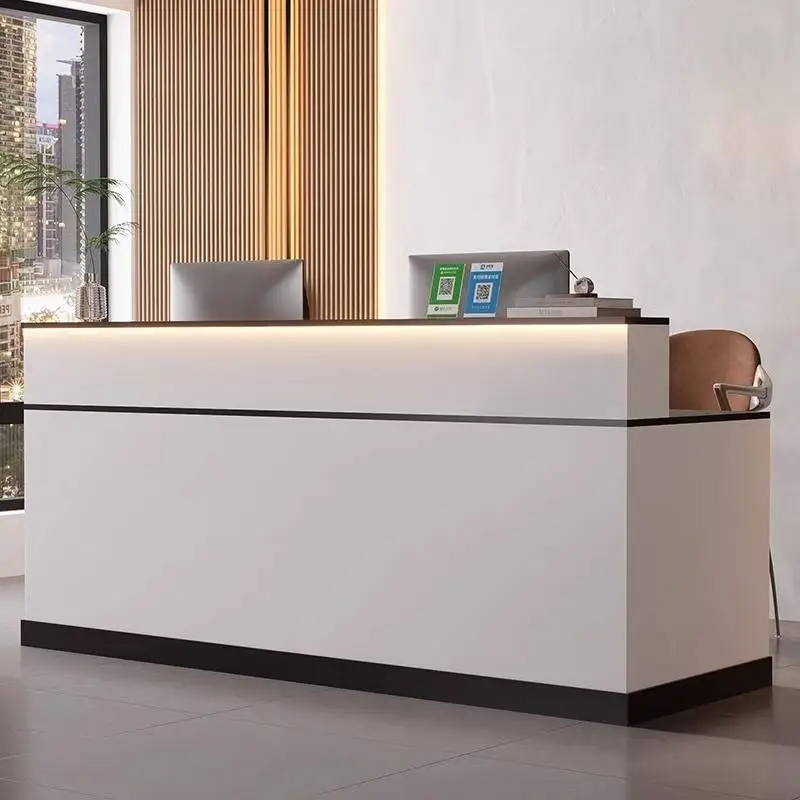 Oranje Decor Receptiebalies Opbergruimte Kassa Laden Moderne Receptiebalies Wit Klassiek Mostrador Recepcion Kantoormeubilair