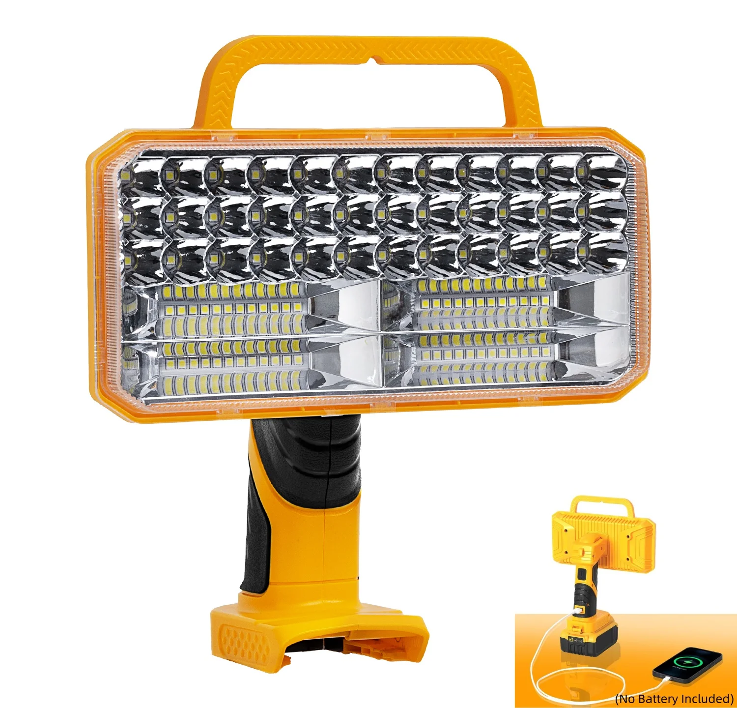 40W 4200LM Cordless LED Work Light for Dewalt 20V MAX, 3 Brightness Modes, 90° Adjustable Head, 5V/2.1A USB Port (No Battery)