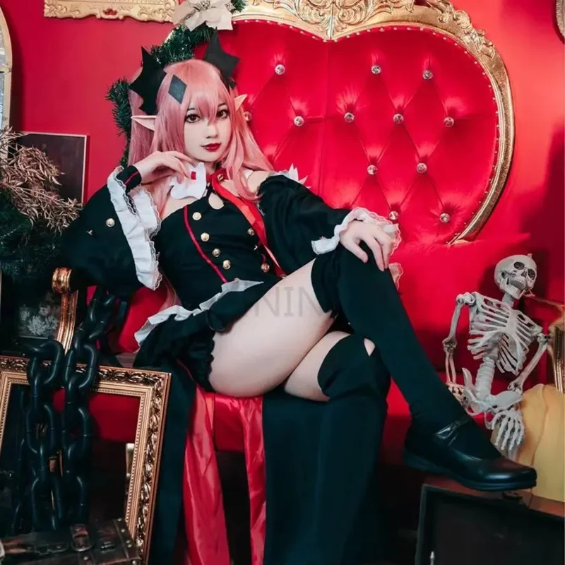 Seraph of The End Owari No Seraph Krul Tepes Cosplay Costume uniforme parrucca Cosplay Anime strega vampiro Costume di Halloween per le donne