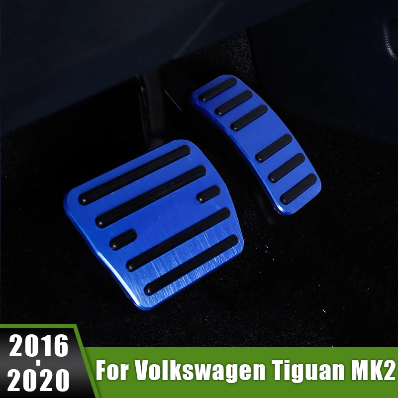 

For Volkswagen VW Tiguan 2 MK2 2016 2017 2018 2019 2020 Aluminum Car Footrest Pedal Accelerator Brake Pedal Cover Anti-Slip Pads