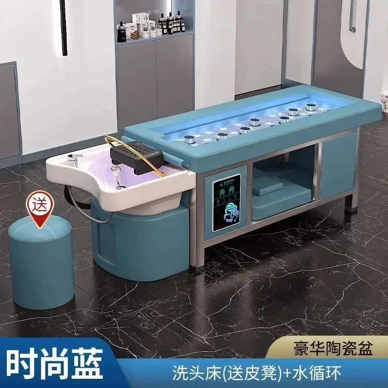 

2025 Head Spa Shampo Chair Stylist Fumigation Luxury Minimalistic Hair Wash Bed Massage Therapy Behandelstoel Furniture MQ50SC