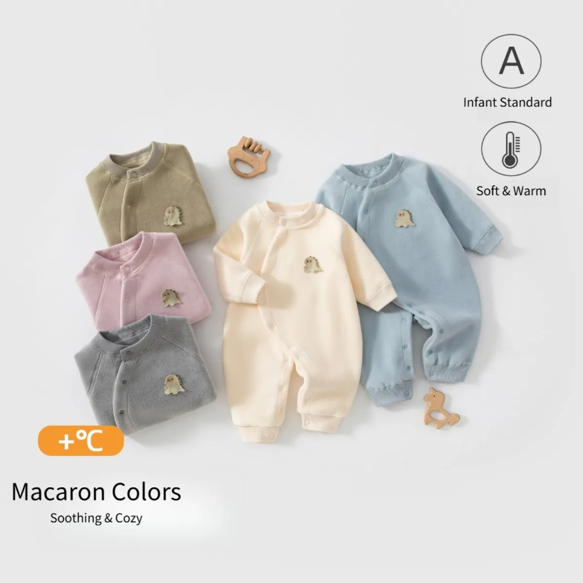 Double-sided Fleece Baby Romper Extra Warm Autumn Winter Onesie Ultra Soft Anti-static Infant Toddler Jumpsuit Unisex 6-18M