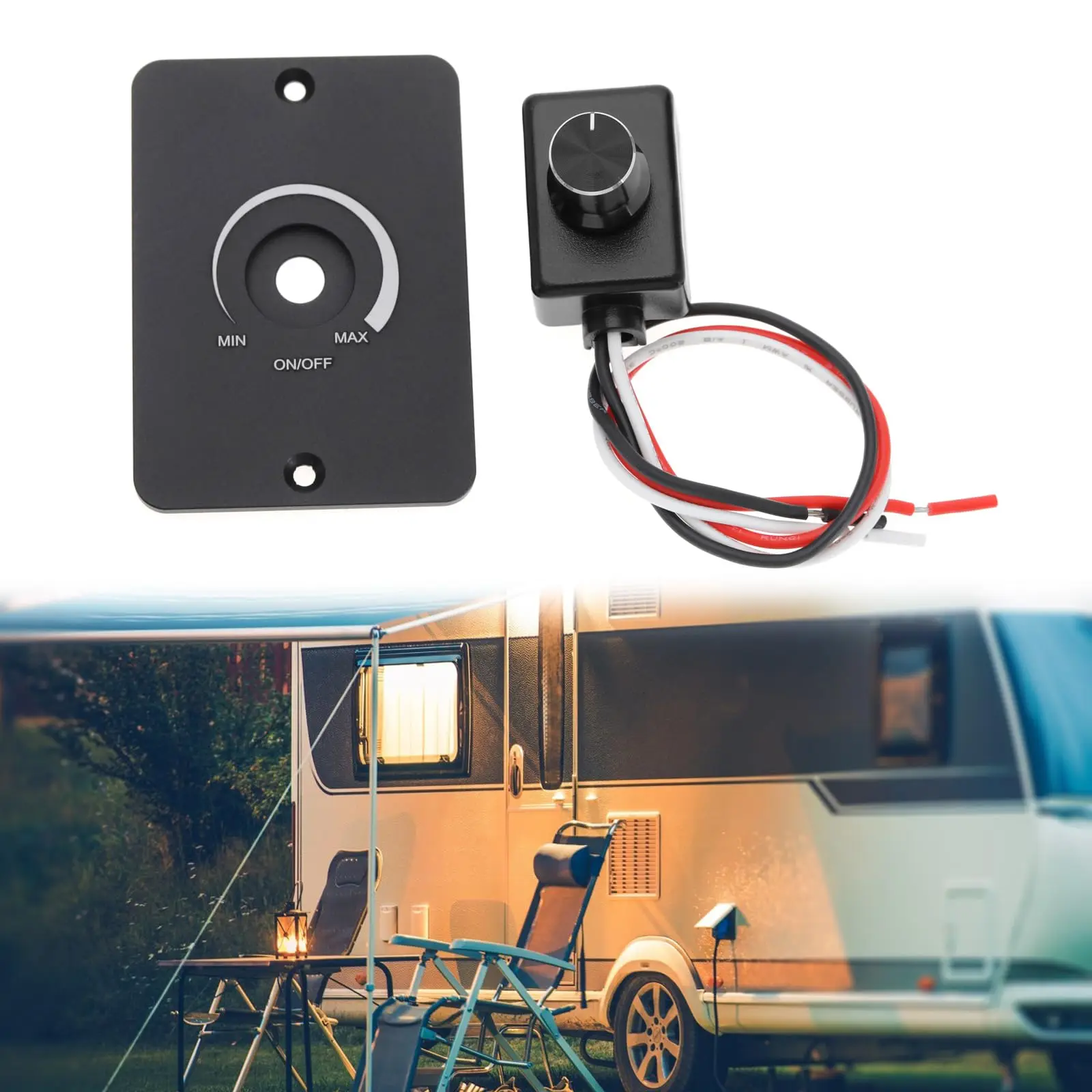 

D7YA DC12V 5A Dimmer Switch – PWM Rotary LED Controller for Halogen/Incandescent Lights Halogen/Incandescentin Marine & Trailer