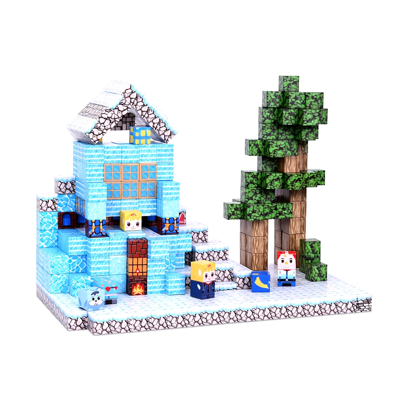 Magnetische blokken Ice and Snow Forest-serie Food grade ABS DIY architectonisch speelgoed voor kinderen vanaf 3 jaar Ideaal wintercadeau