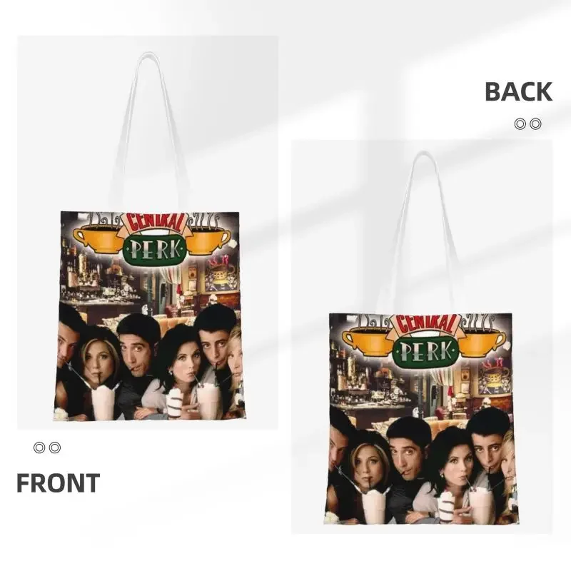 Reusable Friends Characters Classic Poster Shopping Bag Women Canvas Shoulder Tote Bag Portable TV Show Groceries Shopper Bags